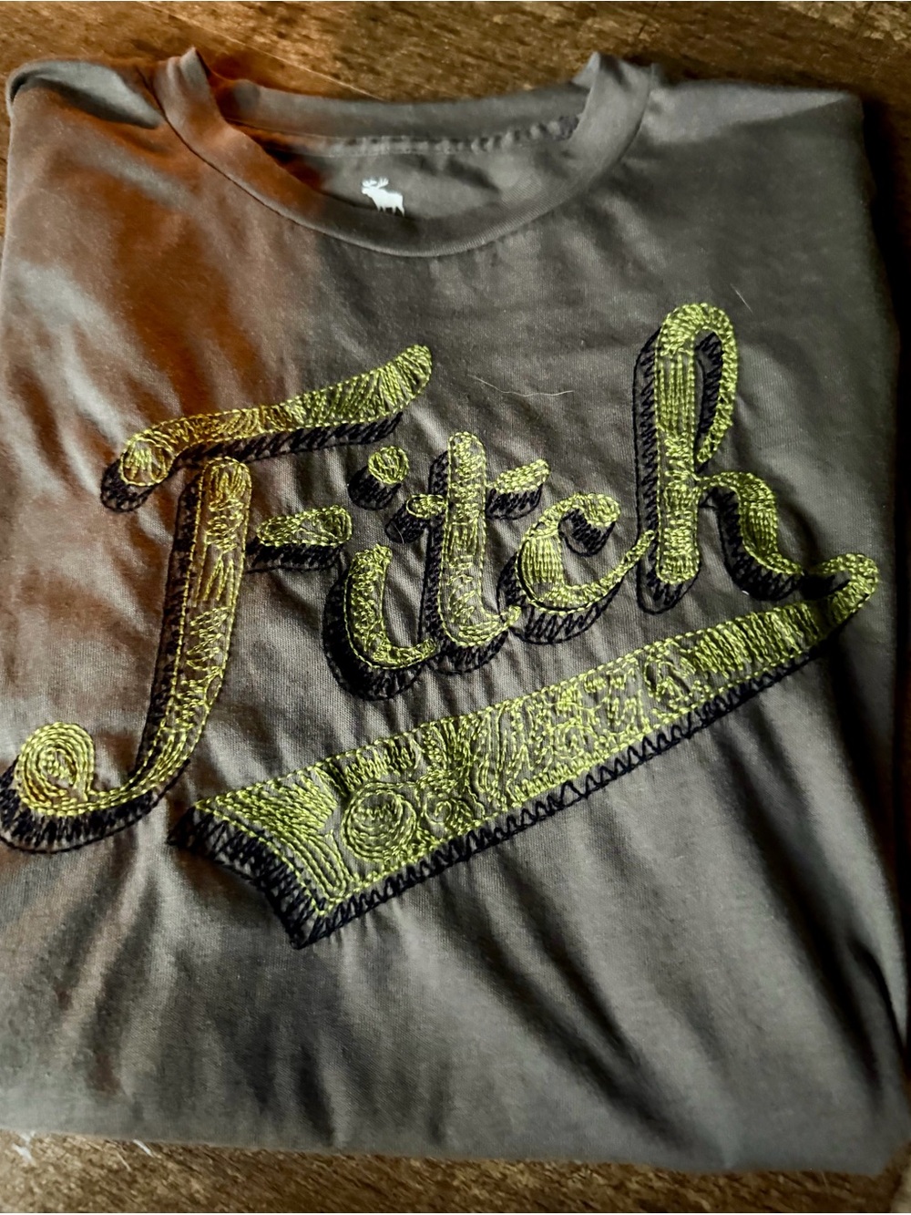 abercrombie kids Black Short Sleeve Tee with Green Appliqué "Fitch"